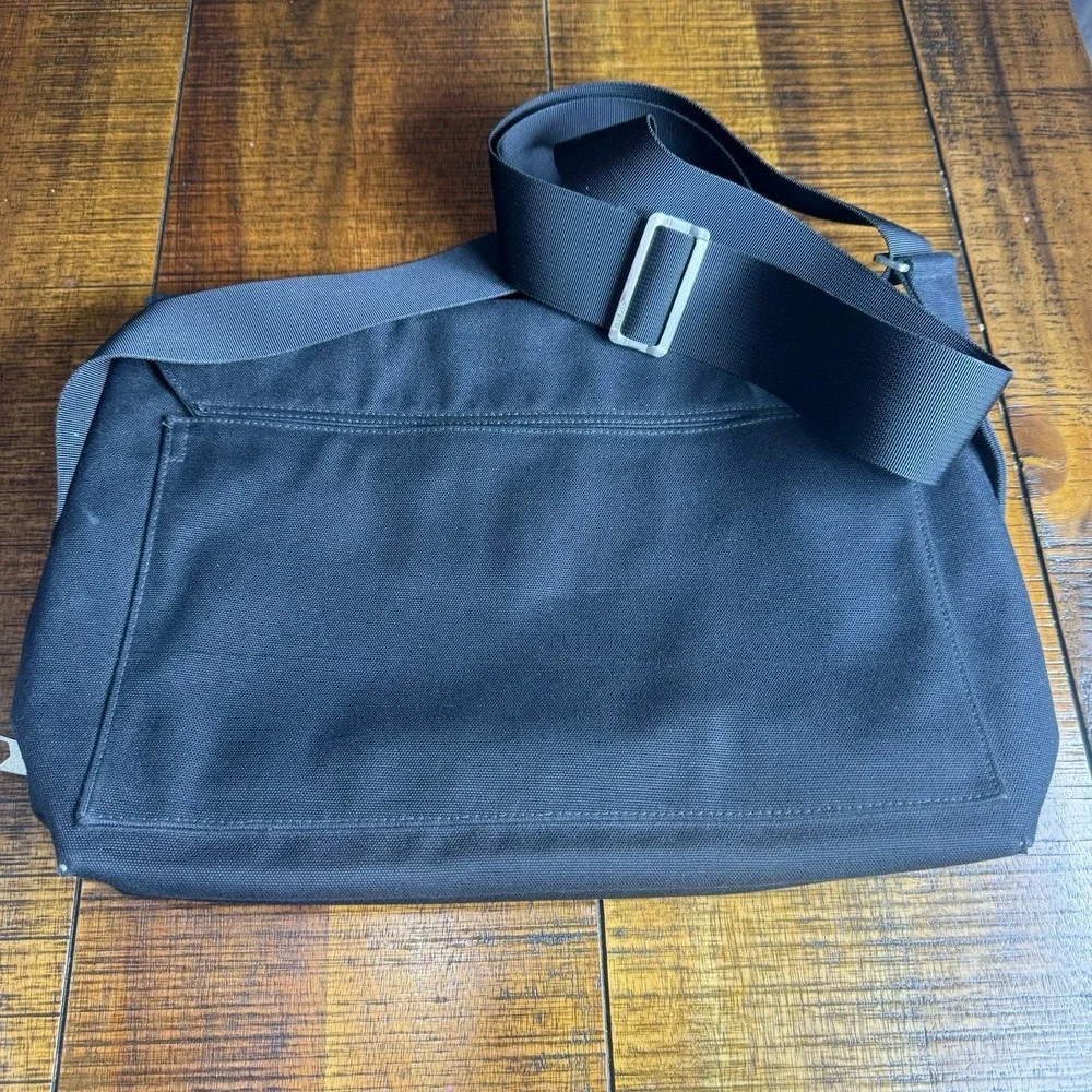 Jack Spade Greene St Messenger Bag Black Canvas Laptop Commuter Bag EUC‎